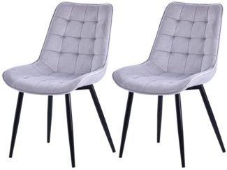 HOMAVO Esszimmerstuhl YZ2 STUHL-SET 2 Stück in Samt oder Webstoff (2Set)