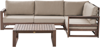 Lounge Set TIMOR FSC® zertifiziertes Akazienholz Dunkler Holzfarbton Linksseitig