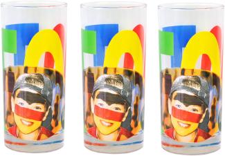 3er Set Wasserglas Face Tatoo