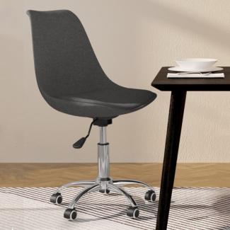 vidaXL Esszimmerstuhl Drehbar Dunkelgrau Stoff, Drehbar [3085367]