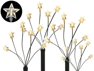 Spetebo LED Dekolicht LED Gartenleuchtstäbe STERN 4er Set - mit Batterie, An / Aus, LED, warmweiß, für den Außenbereich geeignet