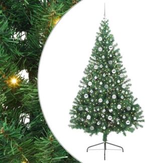 vidaXL Künstlicher vorbeleuchteter Weihnachtsbaum Grün 210 cm PVC 3397029