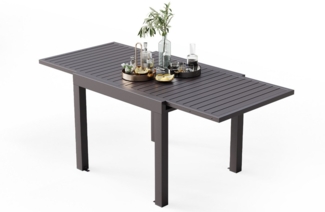 HOMALL Gartentisch 81.5*81.5/163*81.5CM Gartentisch 4/6 Gartenstühle (81.5*81.5 mit 4 Stühlen, 81.5*163 mit 6 Stühlen, Aluminium ist leicht zu reinigen, korrosionsbeständig und rostfrei)