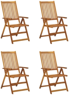 vidaXL Hochlehner Verstellbar 4 Stk. mit Auflagen Massivholz Akazie 3065348