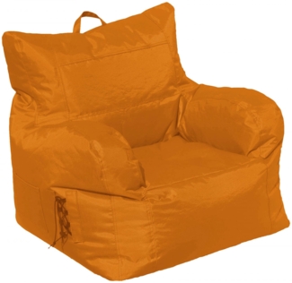 Dmora Sessel Ossidiana, Gepolsterter Sitz, Einzelsofa im Wohnzimmer, Stuhl mit Armlehnen, Made in Italy, 75x65 h70 cm, Orange