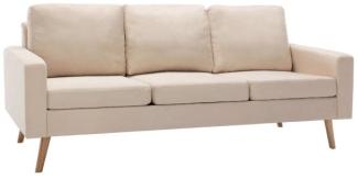 vidaXL 3-Sitzer-Sofa Creme Stoff 288716