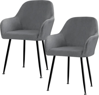 LuxusKollektion Esszimmerstuhl Stretch Stuhlbezug Armlehne Abnehmbar Schwarz 4er Set Esszimmer