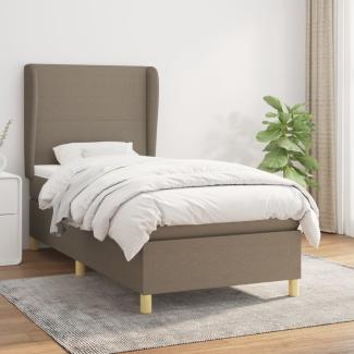 Boxspringbett mit Matratze Stoff Taupe 80 x 200 cm, Härtegrad: H2 [3128321]