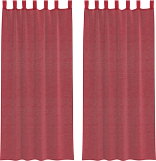 vidaXL Voile Vorhänge mit Stangentaschen 2 Stk. Weinrot 4102248