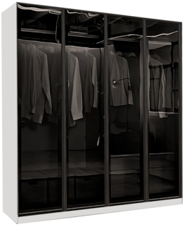 Palms-Store Drehtürenschrank Kleiderschrank Monaco mit Glasrahmentüren 3 Breiten, 6 Farben zur Auswahl, Zubehörpaket separat wählbar.