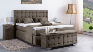 Meisterbetten Boxspringbett Lanz 140x200 in DS-Sand, Matratzenbezug Nano, Ergoflex-Topper