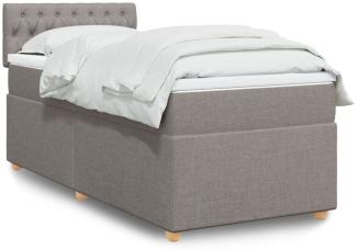 vidaXL Boxspringbett mit Matratze Taupe 100x200 cm Stoff 3288902