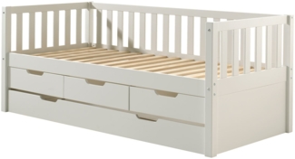 Ausziehbett Karena 211x98x86 Kojenbett Massivholz Weiß