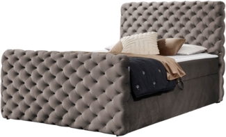 Boxspringbett Serrula Lux, Grau, 120x200 cm