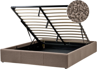 Ottomane-Bett ohne Kopfteil Bouclé DINAN 160x200 cm Taupe