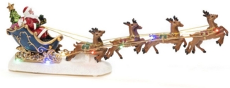 Konstsmide LED Szenerie Weihnachtsmann im Schlitten mit Rentieren, 10 bunte Dioden, batteriebetrieben, Innen - 4205-000, Mehrfarbig