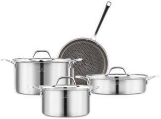 Karaca Topf-Set Karaca Ceramica Stahl 3Ply Stahl Kochgeschirr Set, Stahl
