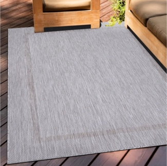 Teppium Teppich Unicolor - Einfarbig, Rechteckig, Höhe: 5 mm, Teppich Wetterfest Balkon Küchenteppich Flachgewebe Sisaloptik