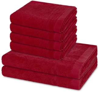 Ross Rubin 6 tlg. Frottier-Set - 4 X Handtuch (50 X 100cm), 2 X Duschtuch (70 X 140cm) - 480 - Vino
