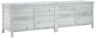 vidaXL Gartentruhe Weiß 198,5x50x56,5 cm Massivholz Tanne 364761
