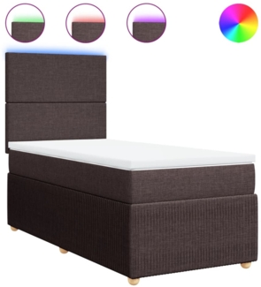 vidaXL Boxspringbett mit Matratze Dunkelbraun 90x190 cm Stoff 3294207
