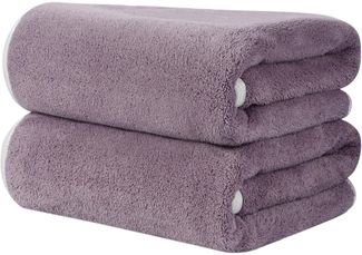 2er Pack KinHwa Mikrofaser Handtuch Haare 50x100cm Violett