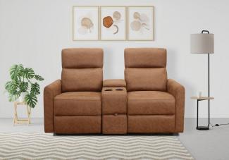 Home affaire 2-Sitzer Daoulas, 2er-Kinosofa, TV-Sessel, Multimedia-Sofa, Kinosofa mit Relaxfunktion, Getränkehalter und Stauraum