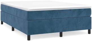 vidaXL Boxspringbett mit Matratze Dunkelblau 140x200 cm Samt 3144685