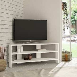 TV-Ständer, 'ThalesCorner', 45 x 36 x 114, Weiß