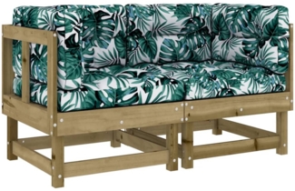 vidaXL Ecksofas mit Kissen 2 Stk. Kiefernholz Imprägniert 825456