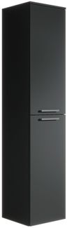 Badezimmerschrank Venus 30 x 30 x 160 cm - Schwarz Matt - hoher Hängeschrank mit 2 Türen