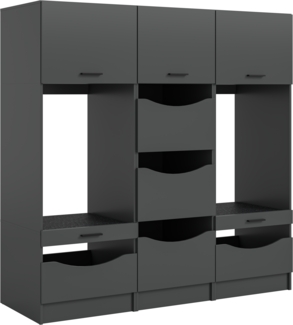 Waschmaschienenumbau Set (B/H/T: 183x195x68 cm) in anthrazit Nachbildung