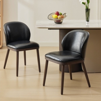 GarveeMore Esszimmerstuhl 2er-set,moderne gepolsterte Küchenstühle mit ergonomischer Rückenlehne, Esszimmerstühle mit Holzbeinen für Küche,Esszimmer