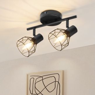 Zedelmaier Deckenstrahler Deckenleuchten 2/3/4 Flammig Deckenspots 40W E14 matt schwarz, Schwenkbar 350°, ohne Leuchtmittel, für Wohnzimmer Schlafzimmer