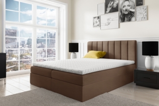 99rooms Arcelia Boxspringbett Kunstleder SOFT Hellbraun 180x200 cm
