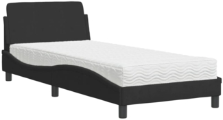 vidaXL Bett mit Matratze "Dover" Schwarz 90x200 cm Samt 3208333