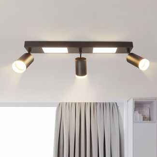 ZMH Deckenleuchte LED Deckenspot 3 Flammig - Deckenstrahler GU10 Schlafzimmerlampe 3000k Schwarz Küchenlampe 20W Schwenkbar Flurlampe Metall für Schlafzimmer Küche Büro
