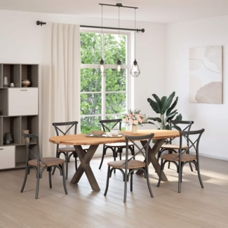 vidaXL Esstisch Hellbraun 240x100x74 cm Massivholz Eiche Oval 3305585