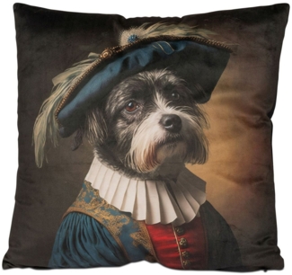 formano Dekokissen Samt-Kissen Hund Adel 45x45 cm Dekokissen Sofakissen Terrier Zierkissen