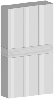 Dmora Schuhregal Charoite, platzsparendes schuhregal mit 7 türen, multifunktionale eingangsgarderobe, 114 x 35 x 200 cm, weißer lärcheneffekt