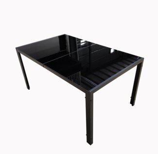 BruKa Gartentisch 150cm POETTO Glastisch ESG Glasplatte Esstisch Tisch Aluminium