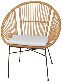 Rattansessel "Dasy" aus Rattan handgeflochten, incl. Sitzkissen