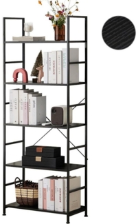 SURFOU Bücherregal Standregal Bookshelf Regal Stehend mit 5 Ebenen, Metallrahmen Freistehendes Regal Wohnzimmer Schlafzimmer Arbeitszimmer