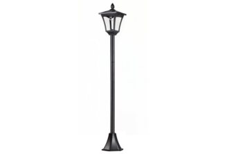 Outsunny Außen-Stehlampe Wegleuchte mit LED 40 Lumen, Solarbetrieben, Lichtsensor, LED, Weiß, Schwarz 18 x 18 x 160cm