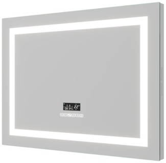 AQUABATOS LED-Lichtspiegel Badspiegel mit Beleuchtung LED Badezimmerspiegel (mit Bluetooth Lautsprecher und Uhr, Anzeige von Uhrzeit, Datum und Temperatur, Kaltweiß 6400K, Neutralweiß 4500K, Warmweiß 3000K), Dimmbar, Touch Schalter, Antibeschlag, Energ...