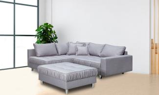 COLLECTION AB Ecksofa Cannes L-Form, mit Hocker, inkl. Schlaffunktion