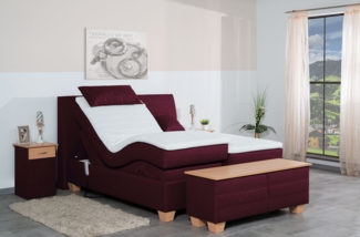 Meisterbetten Boxspringbett Syma 100x200 in W-Corall, Matratzenbezug Nano, Ergoflex-Topper