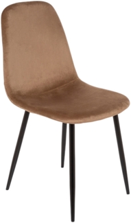 Dmora Stuhl Arter, Sessel mit Samtbezug, gepolsterter Esszimmerstuhl, Besprechungssitz, 45 x 56 x 87 cm, Beige