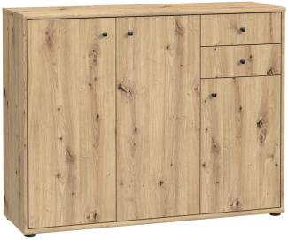 Kommode >Tembi< in Artisan Eiche - 108,8x85,5x34,8cm (BxHxT)