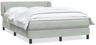 vidaXL Boxspringbett mit Matratze Hellgrau 140x220 cm Samt 3317733